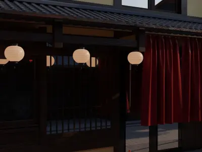 Japanese Street 3d Scene 3D model