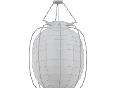 BOWLINE pendant light with glass cage and brass finish 3D model