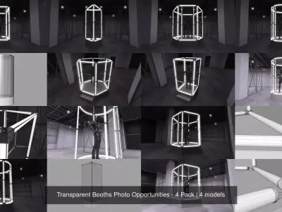 Transparent Booths Photo Opportunities - 4 Pack