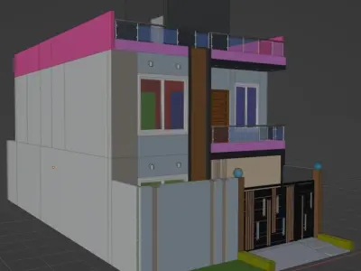 Modern House Exterior 3D Model 3D model purchase