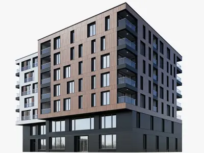 Modern residential building 7 3D model