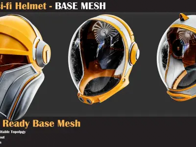 15 Sci-Fi Helmet BASE MESH - VOL 26   3D model