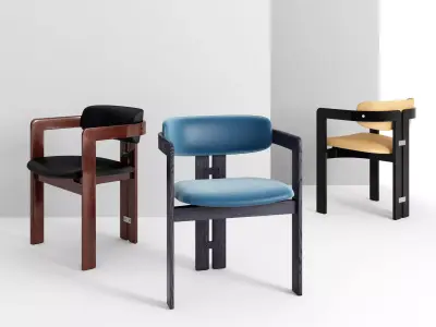 Pamplona two chairs with upholstered backs 3D model