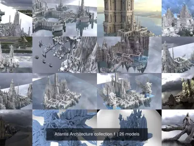 Atlantis Architecture collection 1 3D Model Pack