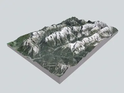 Mountain landscape Naturpark Karwendel Austria 3D model