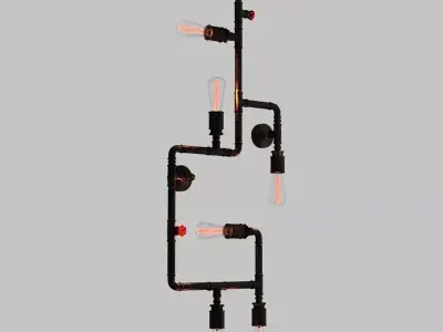 Pipe Lamp - Wall 3D model