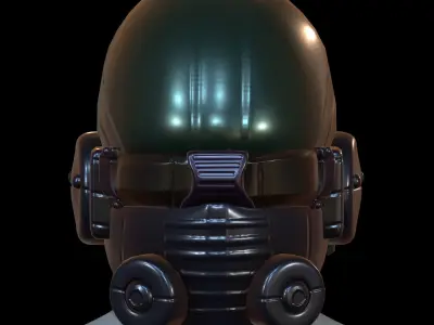 Gas mask helmet 3d model scifi Low-poly  Low-poly 3D model 243