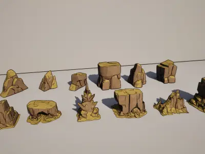 Low-Poly Rock And Stone Formation Collection Low-poly 3D model