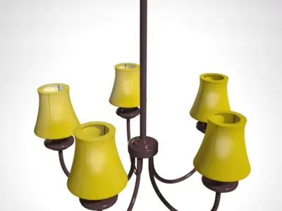 Chandeliers model 1 chandelier with four lamps 3D model