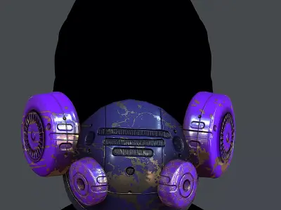 Gas mask helmet 3d model scifi Low-poly  Low-poly 3D model