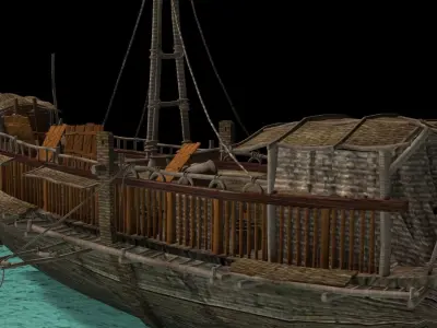 Chinese junk boat 3D model
