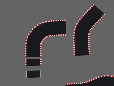 Race Track Configurable - Chicane - Pista de Corrida Low-poly 3D model