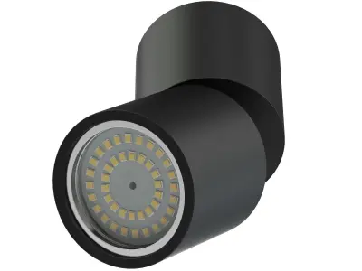 Black Cylindrical Light 3D Model 3D model
