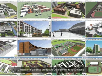 Collection 65 Sketchup School and University models 3D Model Pack