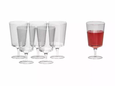 Aurora Water and Wine Glasses 3D model