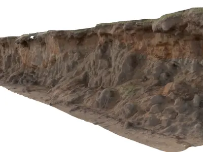 Eroding  Beach Cliff 01 Low-poly 3D model