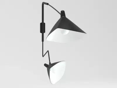 Serge Mouille two arm wall light 3D model