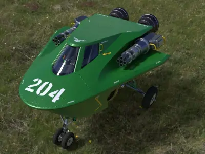 Cartoon Spacefighter 3D model