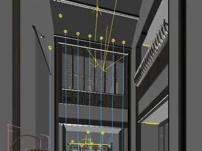 chinese hotel bedroom suite  3D model