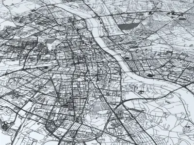 Warsaw Road Network and Streets 3D model