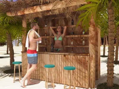Beach Bar 2 - 4K 3D model