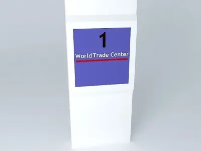Simple sign with plaque Free 3D model