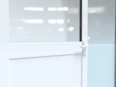 uPVC Composite Door with Window Side Panels Low-poly 3D model