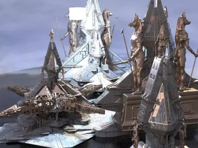 Anubis Returns pyramid tower Kit bash 6  3D model