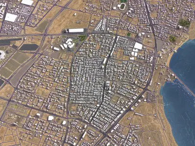 Al Wakrah - City 3D Model Low-poly 3D model