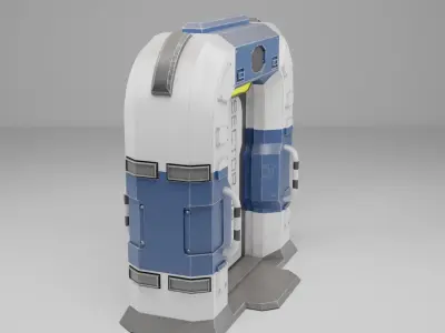 Sci-Fi door PBR Low-poly 3D model