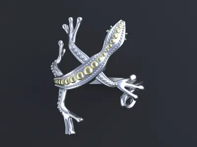 Lizard Ring 3D print or CNC model 3D print model