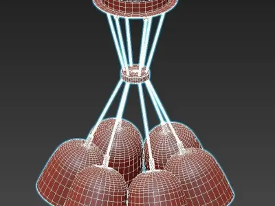 Lumion-Joseph-4 three light chandelier with clear glass shades 3D model
