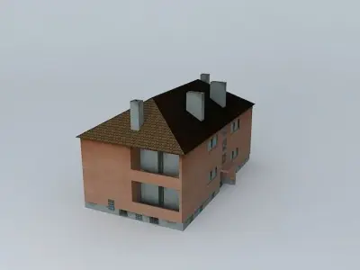 1950ies Small Building Low-poly 3D model