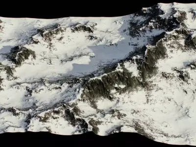 Realistic Icy Rocky Terrain Environment PBR Low-poly 3D model