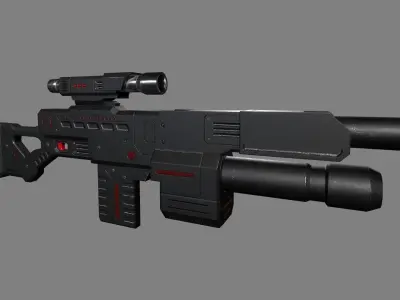 Lowpoly Scifi Weapon Low-poly 3D model