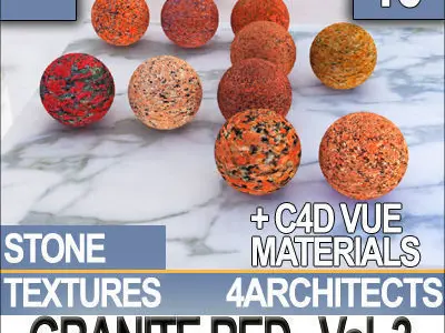 Granite Red Collection JPG and MAT Texture