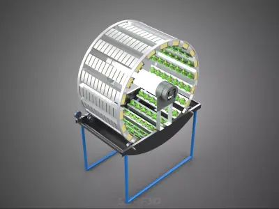 CIRCULAR ROTARY HYDROPONIC SPIN GARDEN PLANT FARM SYSTEM WHEEL 3D model