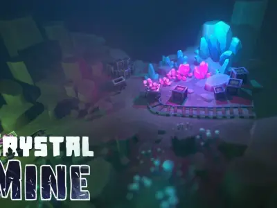Crystal Mine Low-poly 3D model