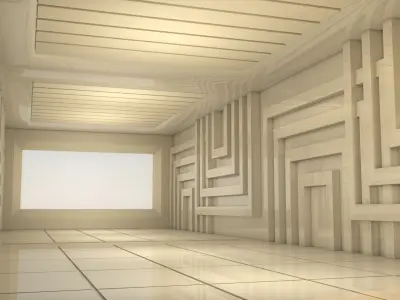 Sci Fi Interior 3D model 4