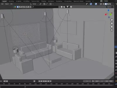 Living Room Interior Free low-poly 3D model