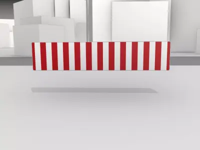 Construction Barrier Version 1 600-39 500x2400mm  Low-poly 3D model