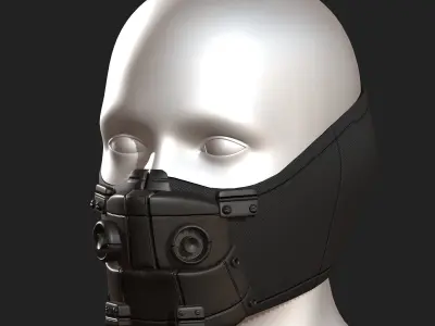 Gas mask respirator scifi futuristic 3d  Low-poly 3D model
