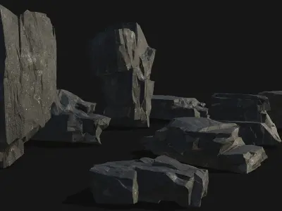cliff rocks - 3D Models PBR Pack 11 Low-poly 3D model