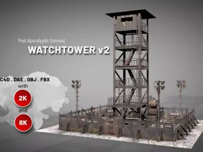 Post Apocalyptic Survival Watchtower v2 3D model
