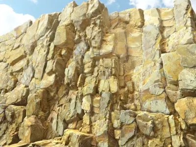 High poly Yellow Modular Rock 230706 3D model