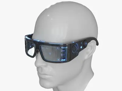 Sci Fi Smart Glasses Low-poly 3D model