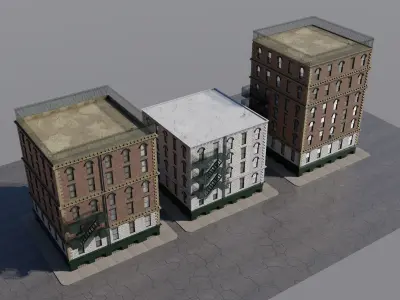 New york buildings Low-poly 3D model