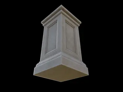 ornate stone pedestal 01 3D model