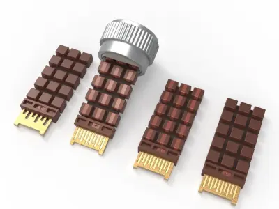 Terminator Brain Chip with stand 3D model