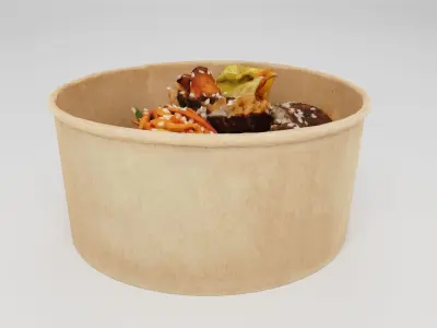 Gimbap or kimbap korean sushi rolls with chicken meat rice  3D model